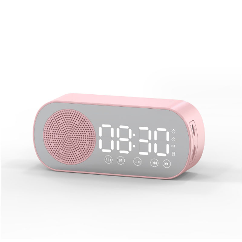 Bluetooth Alarm Clock with LED Mirror Clock, Wireless Speaker Clock & Dual Alarm FM Radio