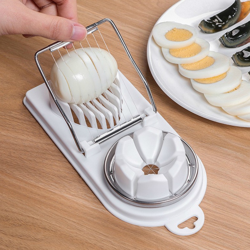 Multifunctional Stainless Steel Egg Slicer Two In One Egg Cutting Tool Kitchen Gadget