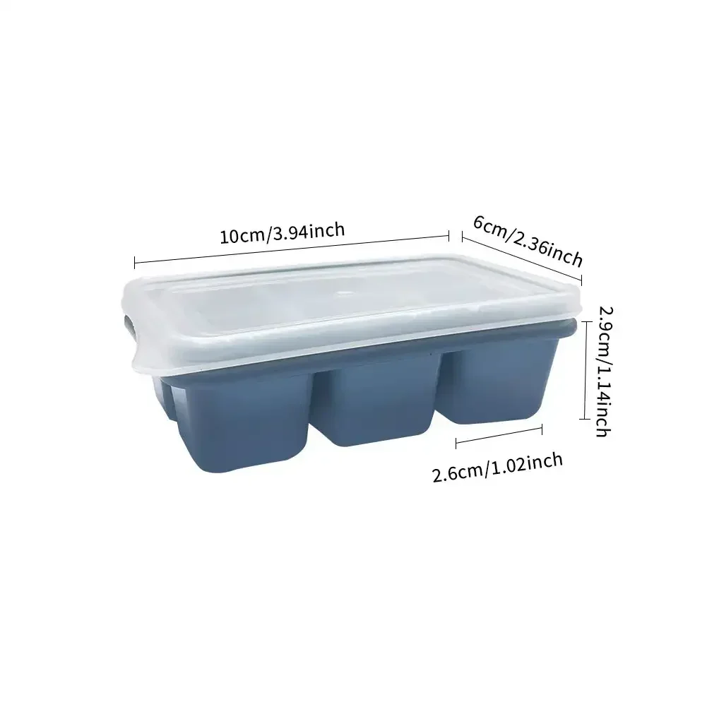 Grid Silicone Ice Cube Tray with Lid Soft Bottom Fruit Ice Maker for Drinks
