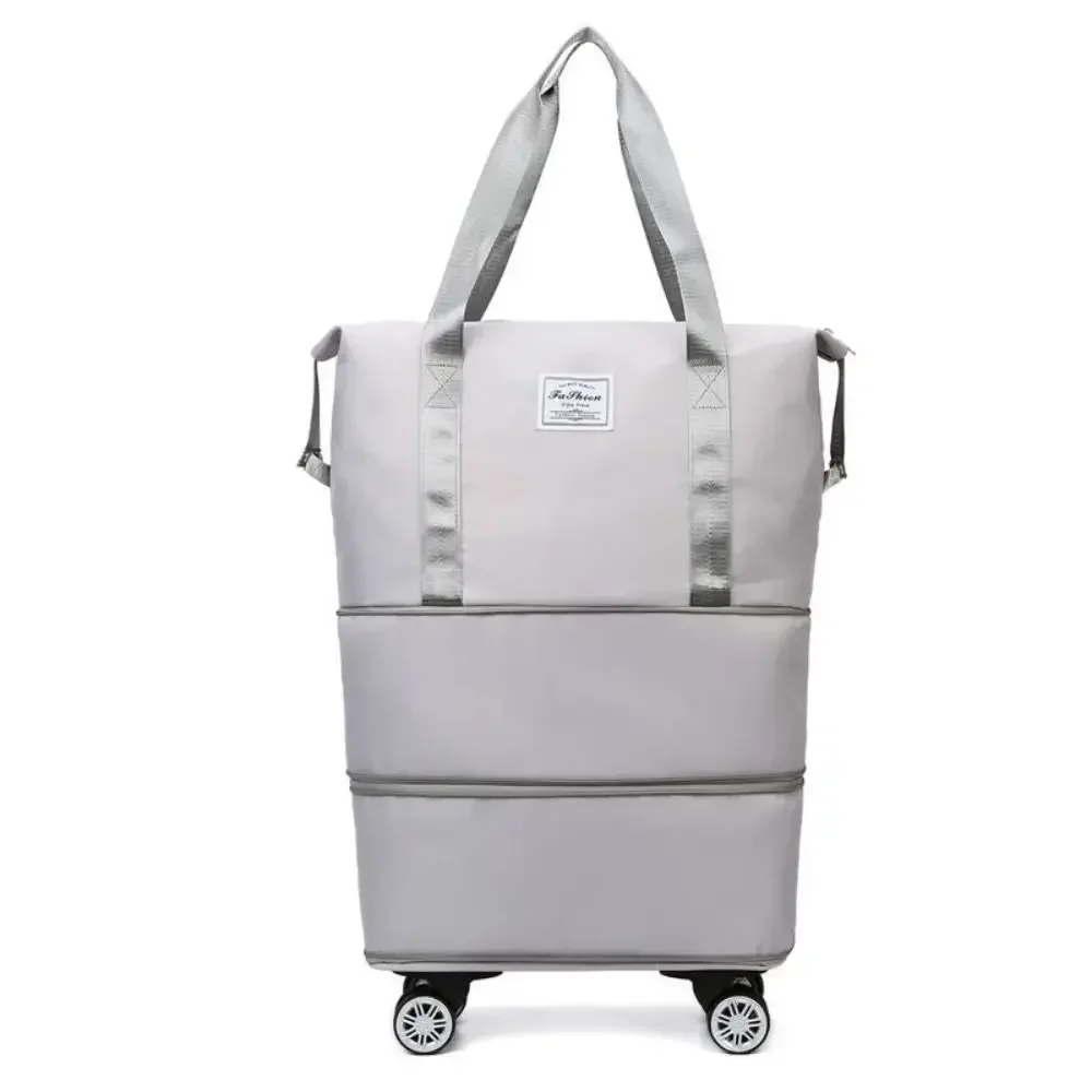 Large Capacity Travel Bag with Wheels Double Layer Foldable Carry On Luggage