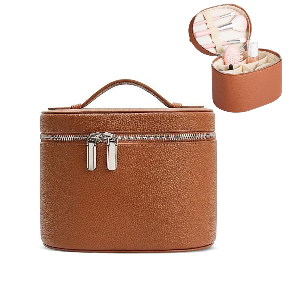Large Capacity Cosmetic Box PU Leather Waterproof Makeup Bag Travel Organizer