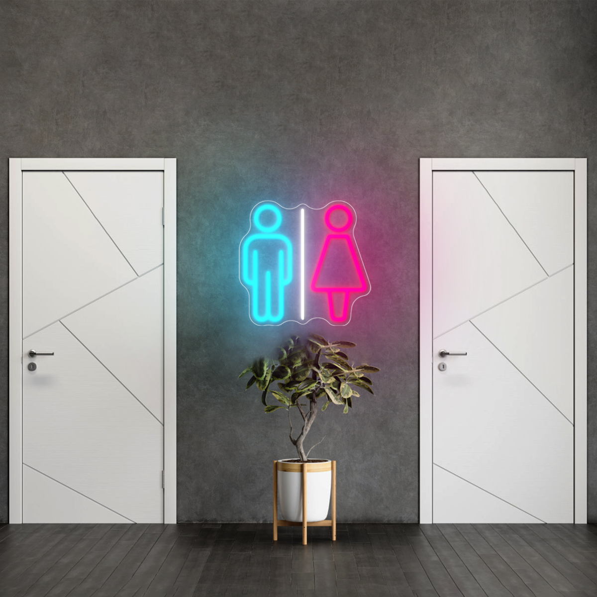 LED Neon Sign for Bathroom Entrance Toilet Wall Decor Party Bar Gaming Light