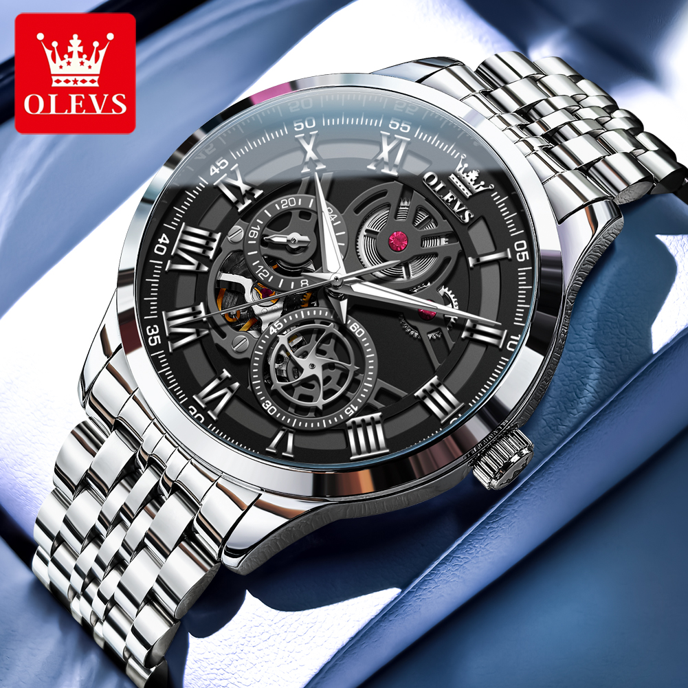 Luxury Mens Automatic Mechanical Watch Waterproof Stainless Steel Luminous Wristwatchs