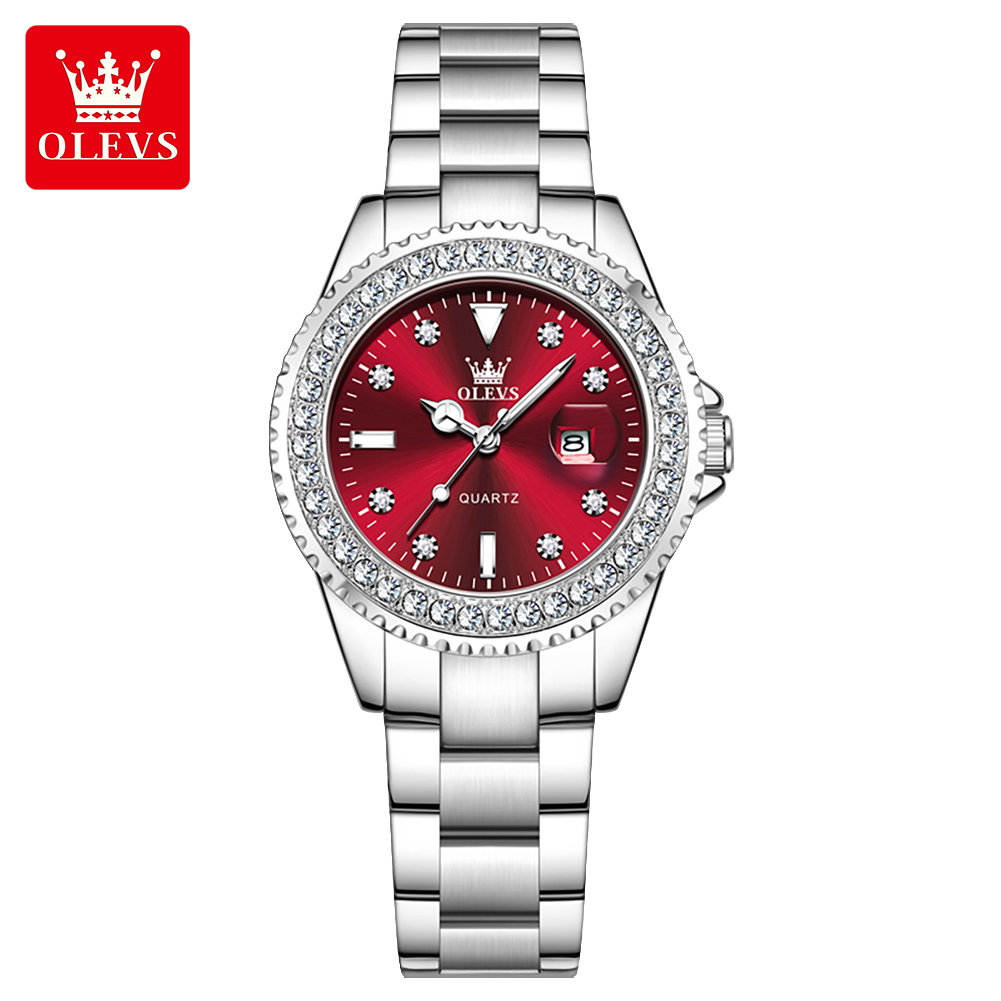 Luxury Diamond Quartz Watch for Women Elegant Stainless Steel Waterproof Ladies Wristwatch