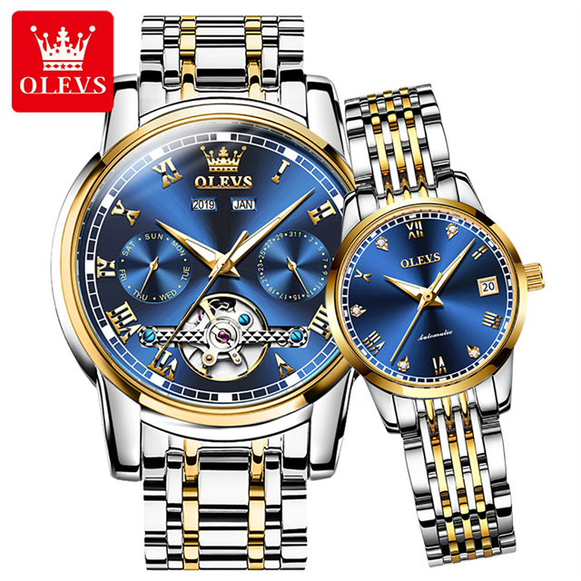 Automatic Mechanical Couple Watches Set Waterproof His and Hers Lover Wrist Watche