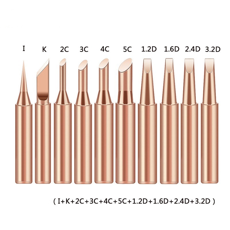 Pure Copper Soldering Iron Tips Set for Welding Repair Tools