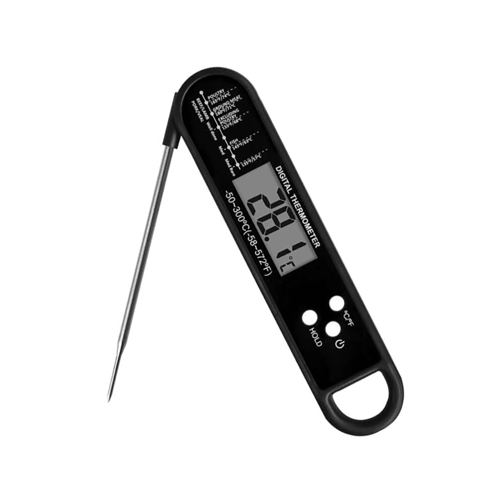 Foldable Digital Meat Thermometer with Magnetic Back for Grilling Baking and Cooking