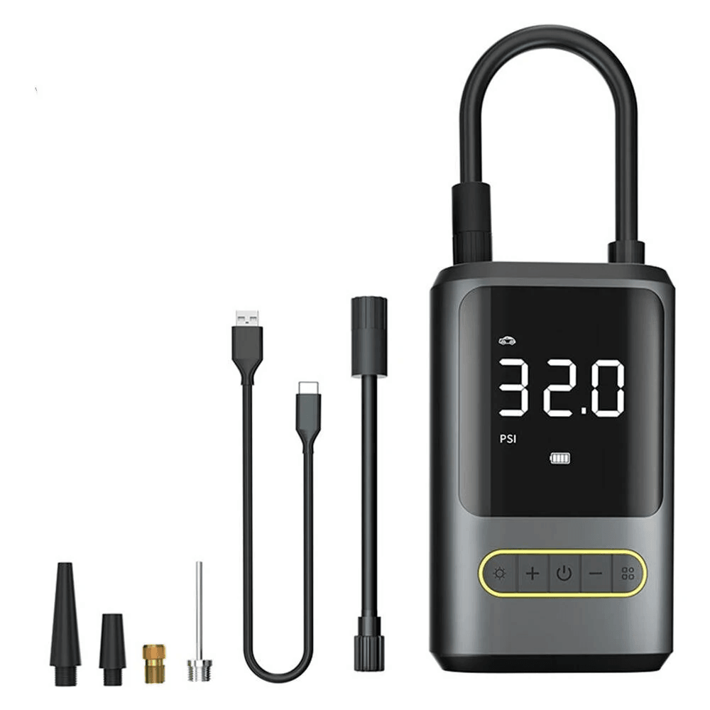 Cordless Tire Inflator Portable Air Compressor with Dual LCD Display