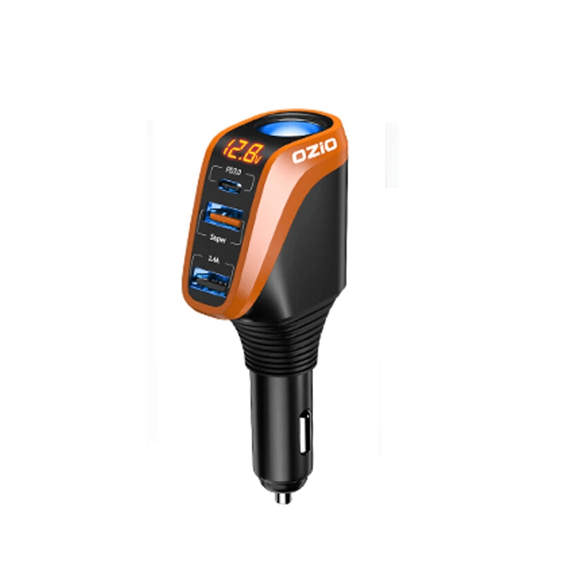 Fast Car Charger with USB C PD QC and LCD Displays