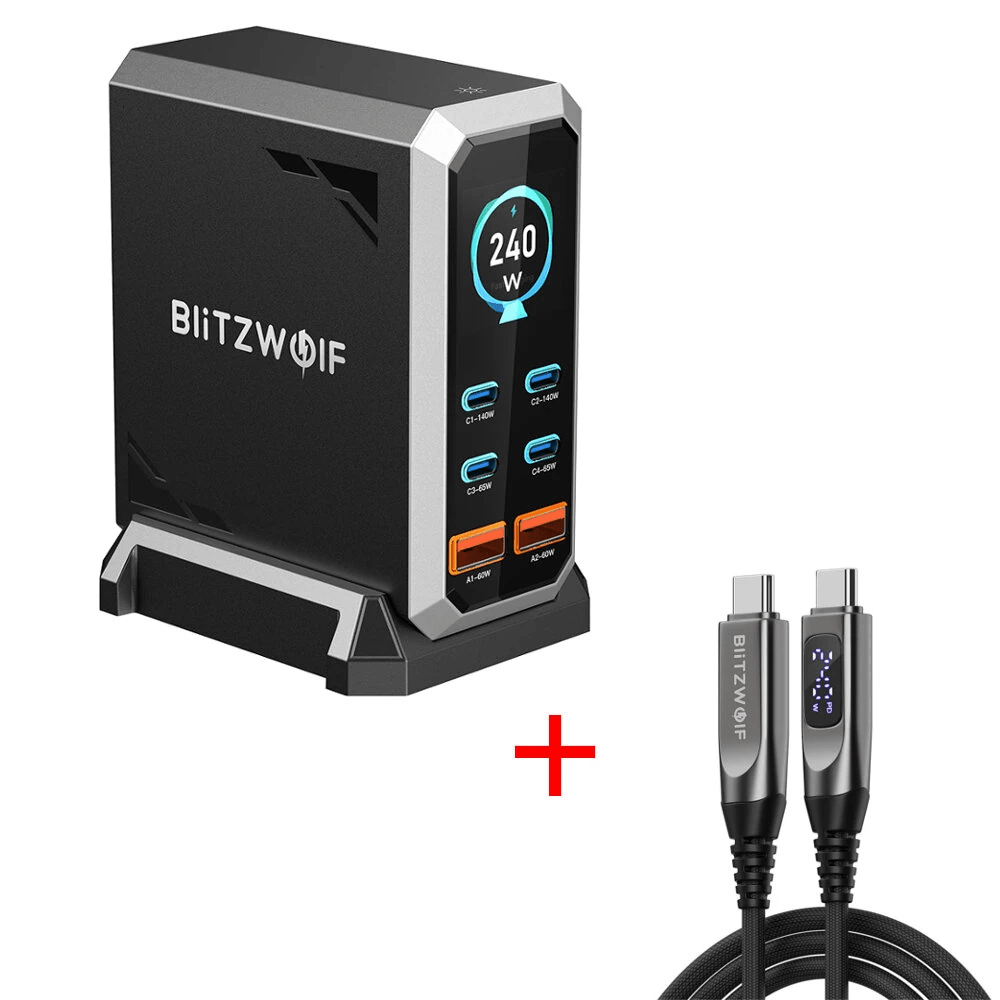 Charger Port USB C Fast Charging Station with Digital Display