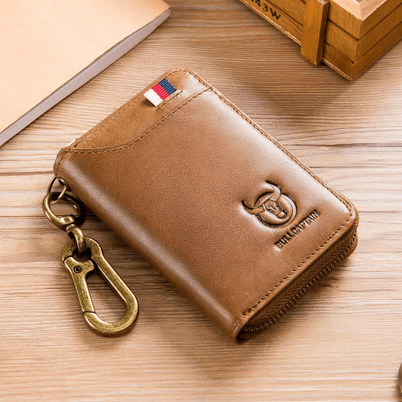 Genuine Leather Waist Wallet for Men with Card Holder Key Pouch and Coin Purse