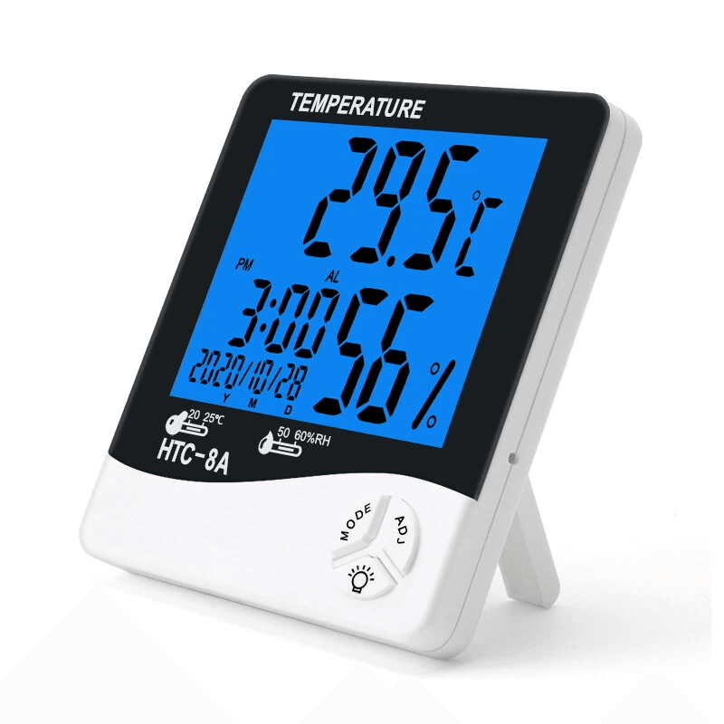 Digital Thermometer Hygrometer with Large LCD Backlight Alarm Clock and Max Min Memory