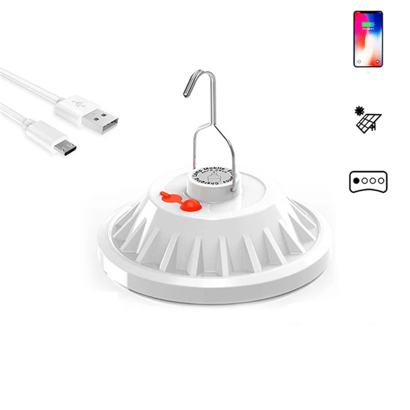 Solar Camping Light with Remote Control Hanging Tent Light and Power Bank