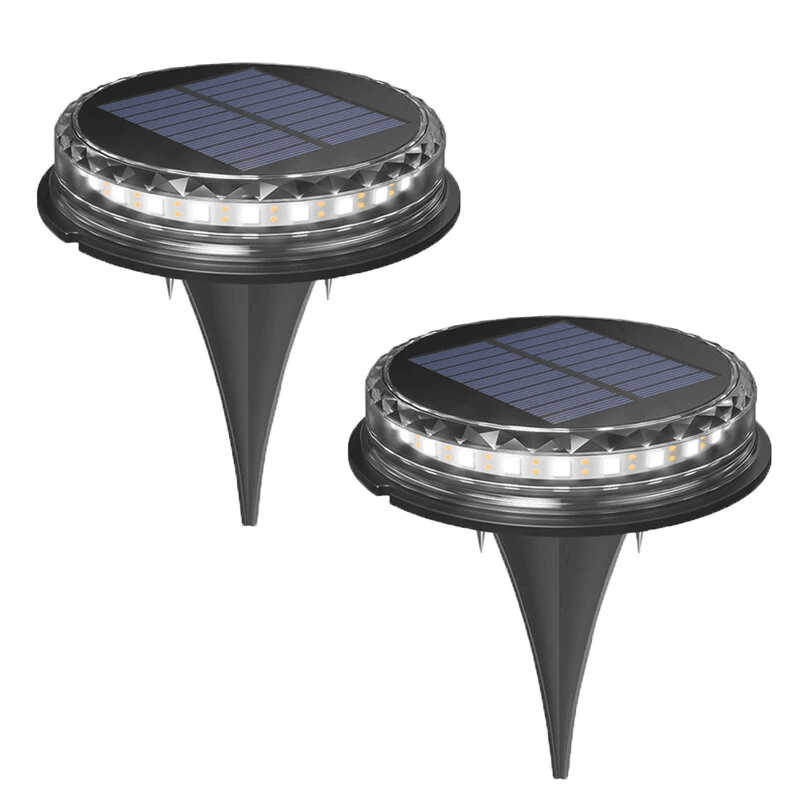 LED Solar Ground Lights Waterproof Garden Pathway Lights Warm White