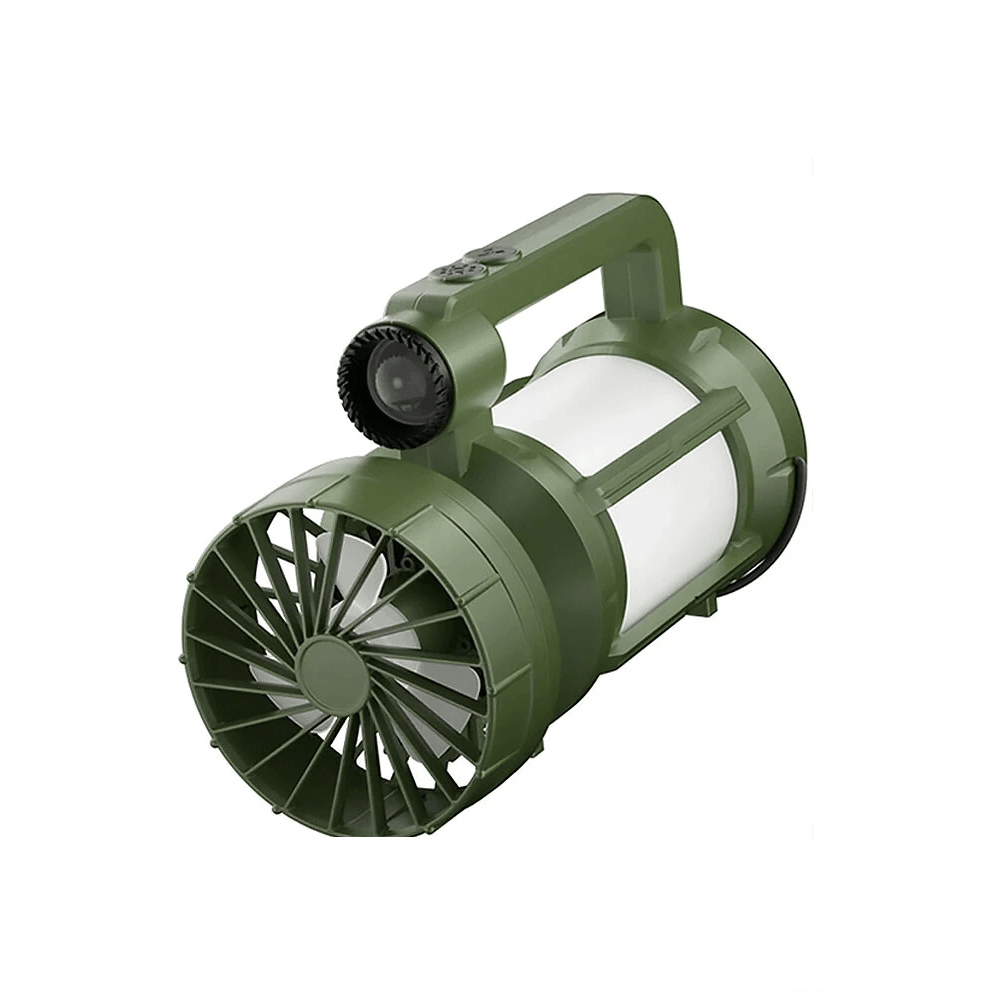 Portable Solar Camping Lantern with Mini Fan LED Flashlight and Type C Rechargeable Battery