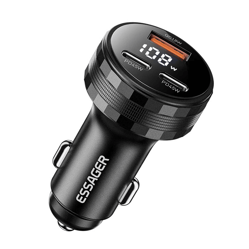 Port USB Car Charger with Dual USB C PD Fast Charging