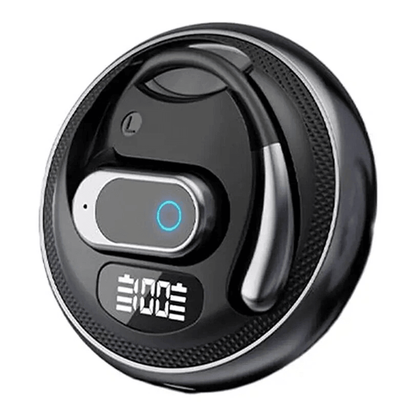 Wireless Bluetooth Earbuds with Speakers Playback LED Display and Earhooks