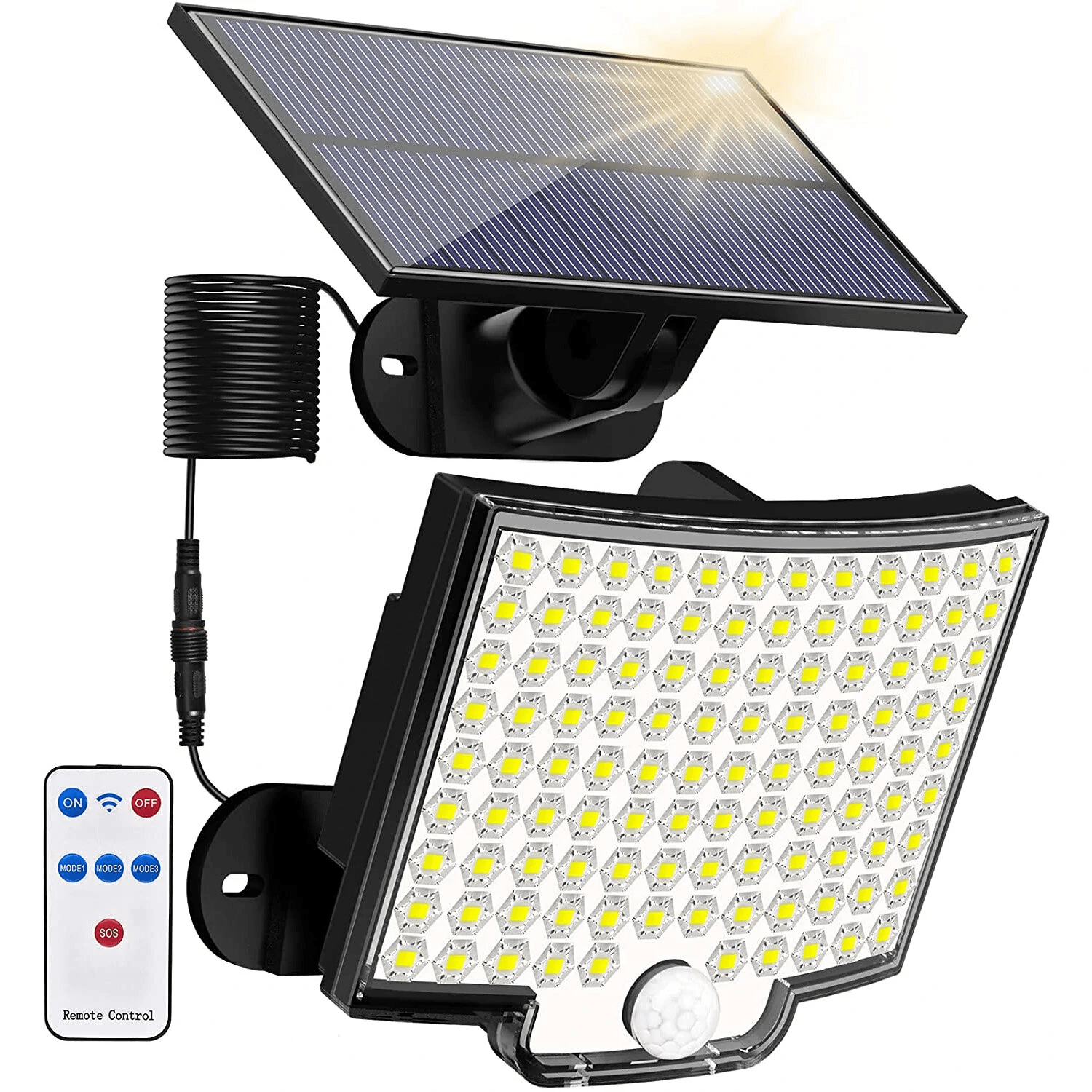 LED Motion Sensor Solar Outdoor Wall Light with Waterproof Design