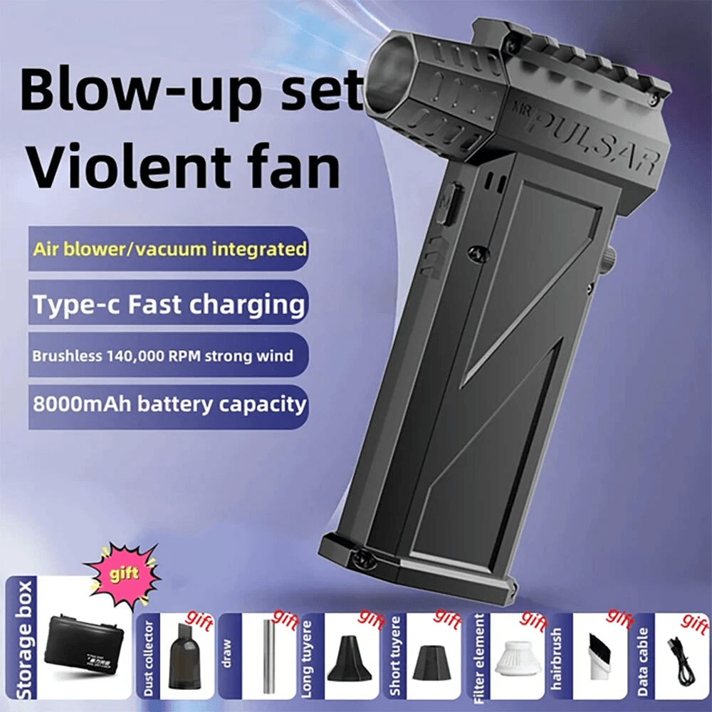 Jet Blower RPM Brushless Motor Electric Turbo Fan High Speed Turbo Violent Fan USB Rechargeable Powerful Dust Blo