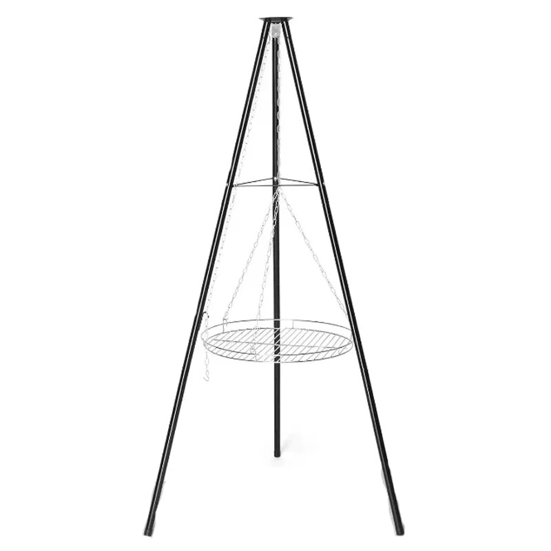 Outdoor Camping BBQ Tripod Grill Stainless Steel Hanger