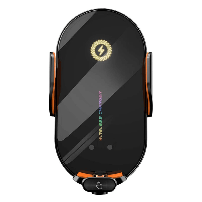 Wireless Charging Car Phone Holder with Auto Infrared Induction and Fast Charging Station Black
