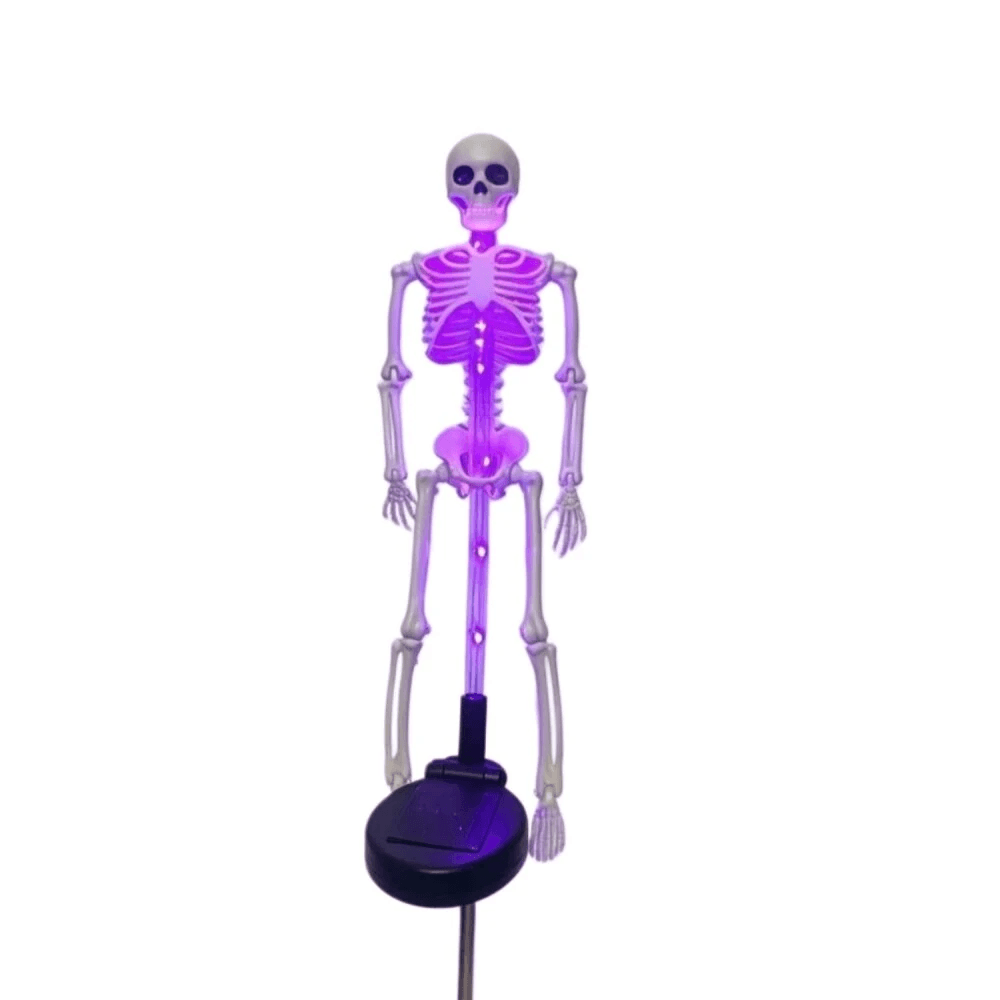 Solar Skeleton Ground Stake Light with LED Auto On Off Sensor for Halloween Outdoor Decor