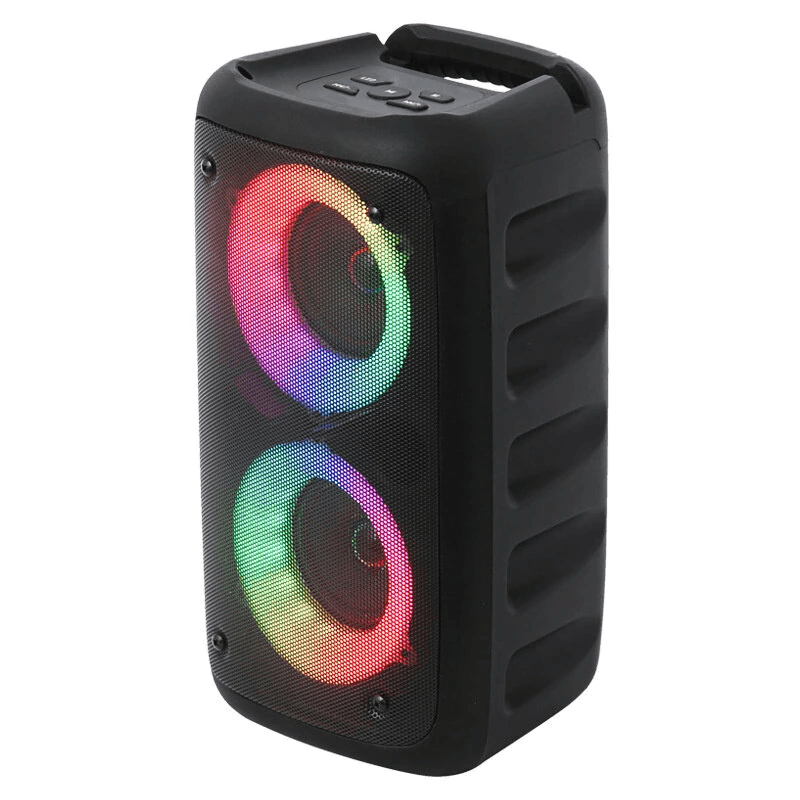 Portable Wireless Karaoke Speaker with RGB Lights Wired Microphone and TWS Stereo