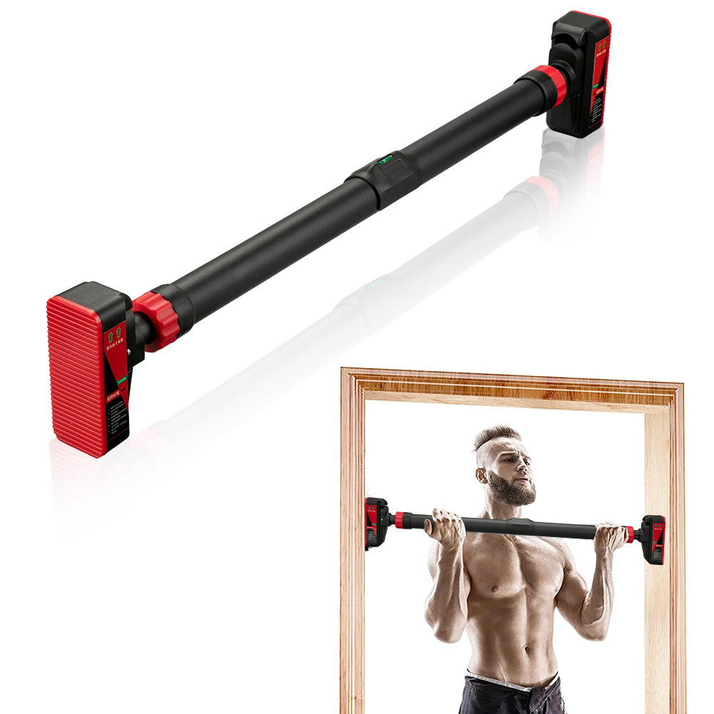 Adjustable Doorway Pull Up Bar with Level Gauge Home Gym Chin Up Bar