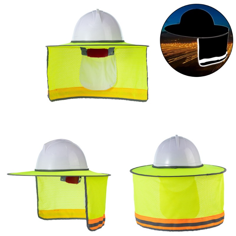 Reflective Sun Protection Hat with Foldable Neck Flap for Outdoor Work
