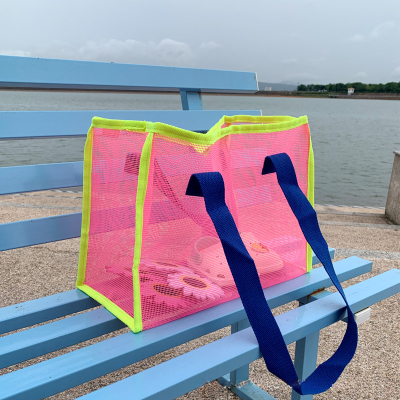 Large Beach Mesh Bag Sandproof Tote for Kids Toys and Summer Essentials