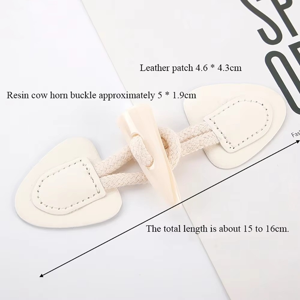 Vintage Horn Buckle PU Leather Fastener Buttons for Coats Jackets and DIY Crafts