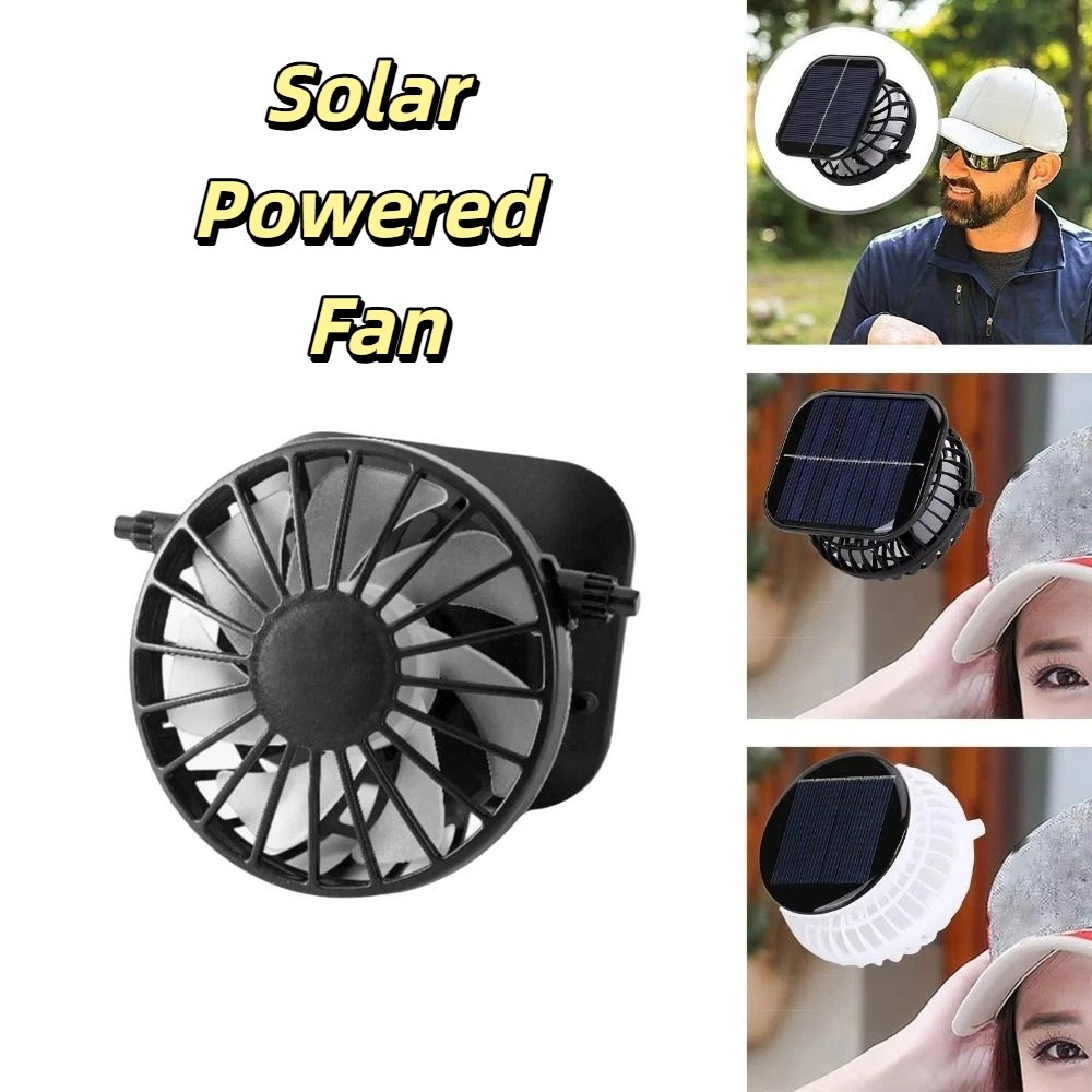 Portable Solar Hat Fan with USB Rechargeable Hands Free Cooling