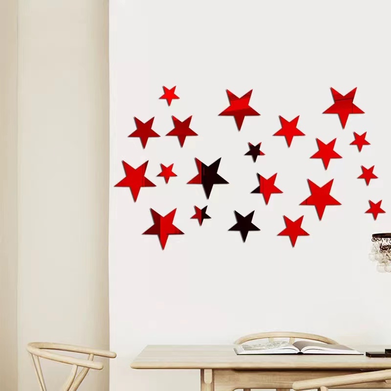 Acrylic Star Mirror Wall Stickers for Kids Room Decor Cute Starry Wall Decals