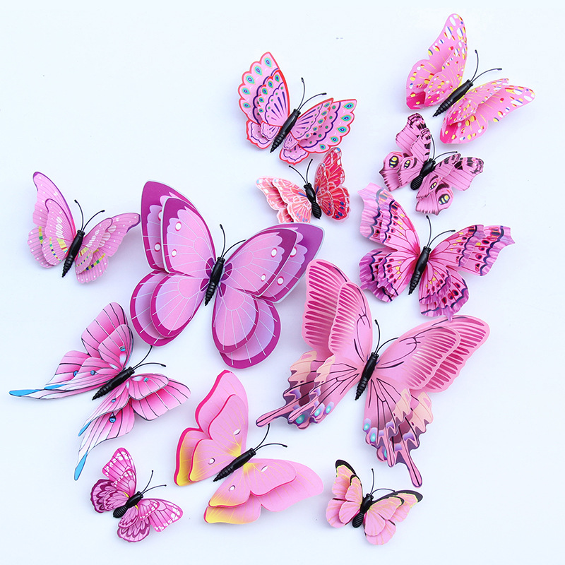 Butterfly Wall Stickers Double Layer DIY Wall Decor for Living Room Kids Room Wedding Decoration