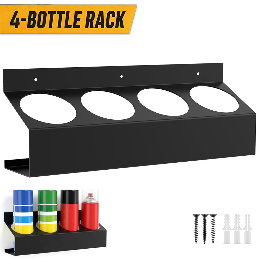 Wall Mounted Spray Can Holder Metal Garage Organizer Rack