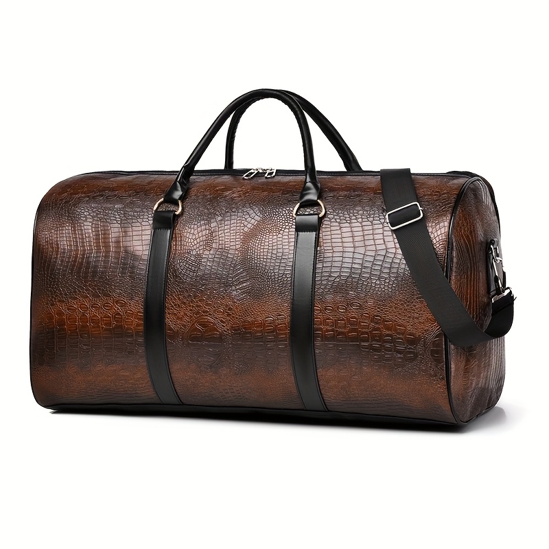 Vintage Crocodile Travel Duffel Bag Large Capacity Carry On Luggage