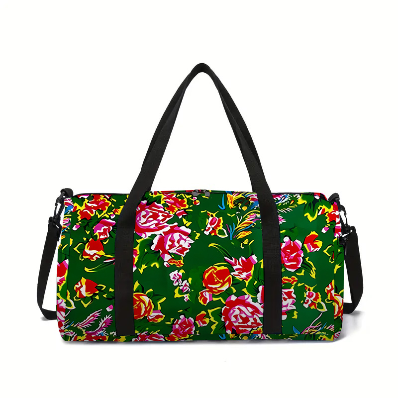 Forest Flowers Kids Travel Duffel Bag Large Capacity Cartoon Luggage Handbag for Girls and Boys