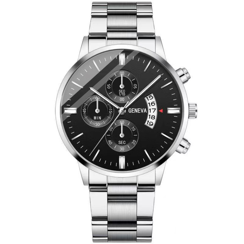 Luxury Stainless Steel Men Watch with Calendar Quartz Movement for Business Style