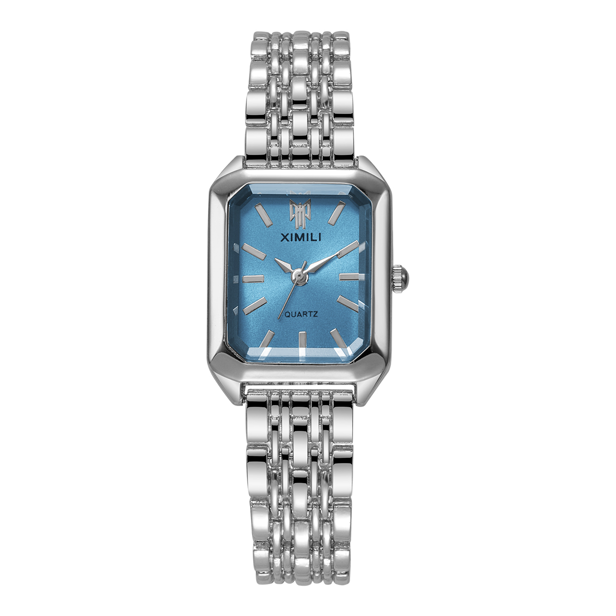 Luxury Rectangle Women Quartz Watch Stainless Steel Band Fashion Wristwatch