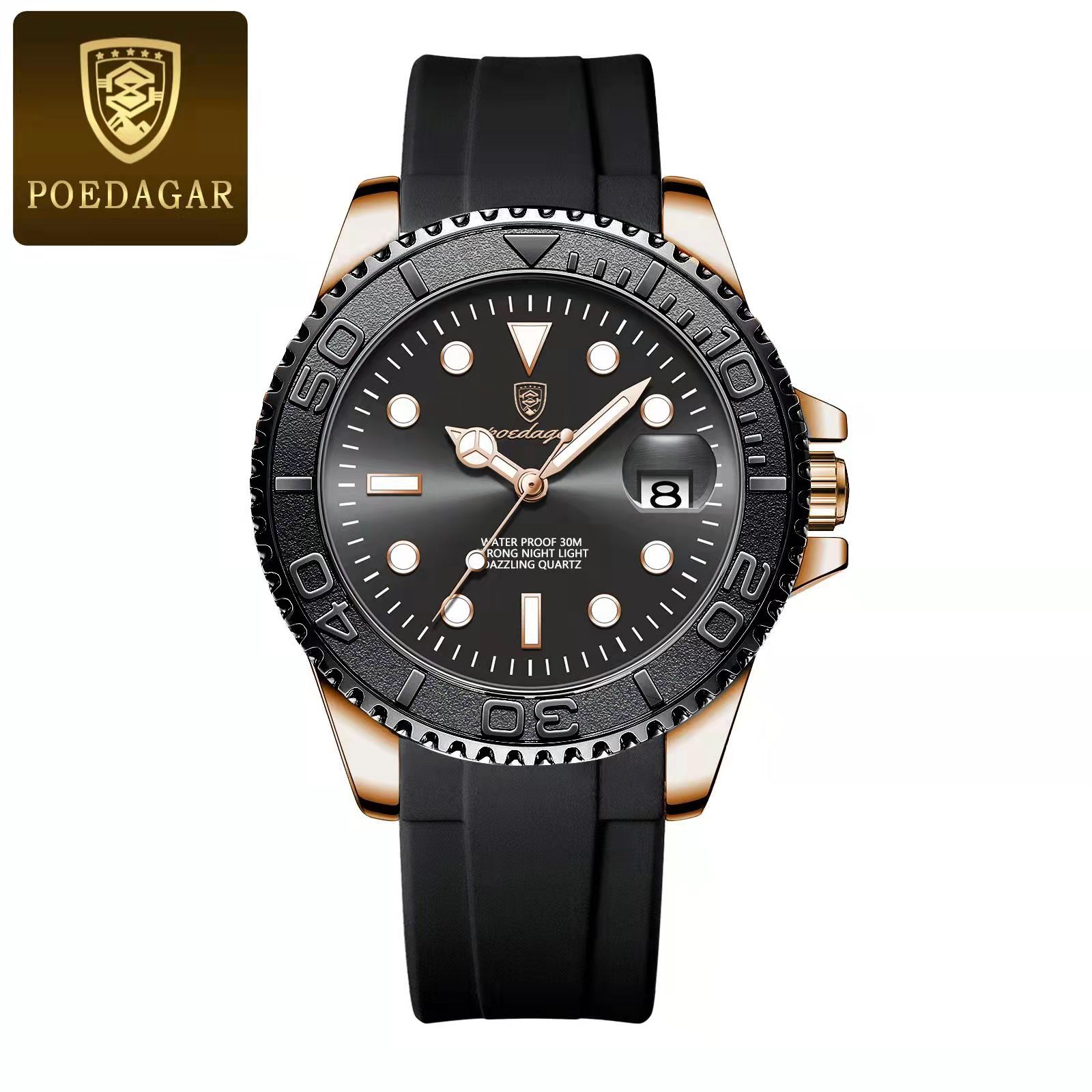 Luxury Stainless Steel Mens Quartz Watch Waterproof Luminous Date Business Wristwatch