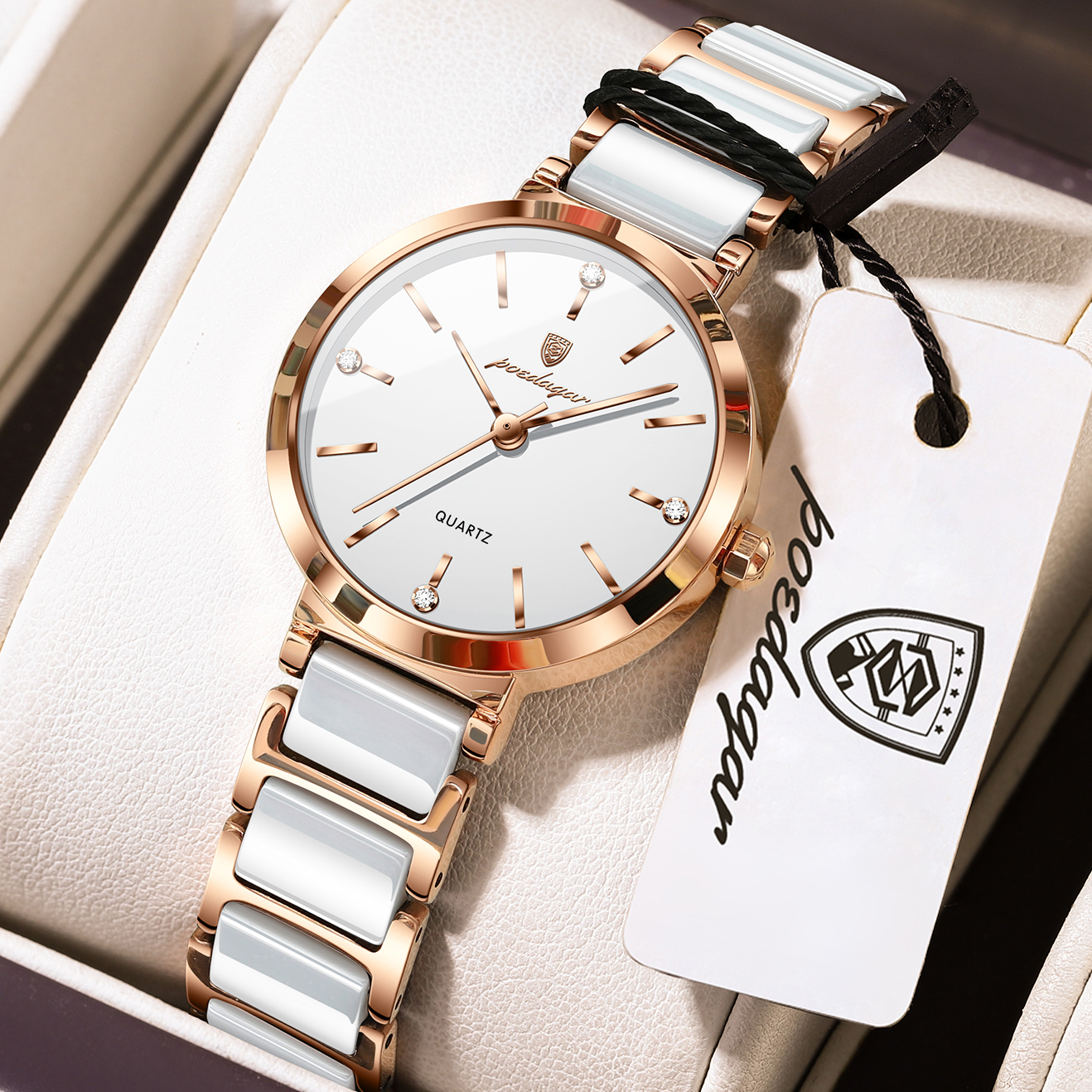 Luxury Womens Stainless Steel Quartz Watch Waterproof Elegant Fashion Wristwatch