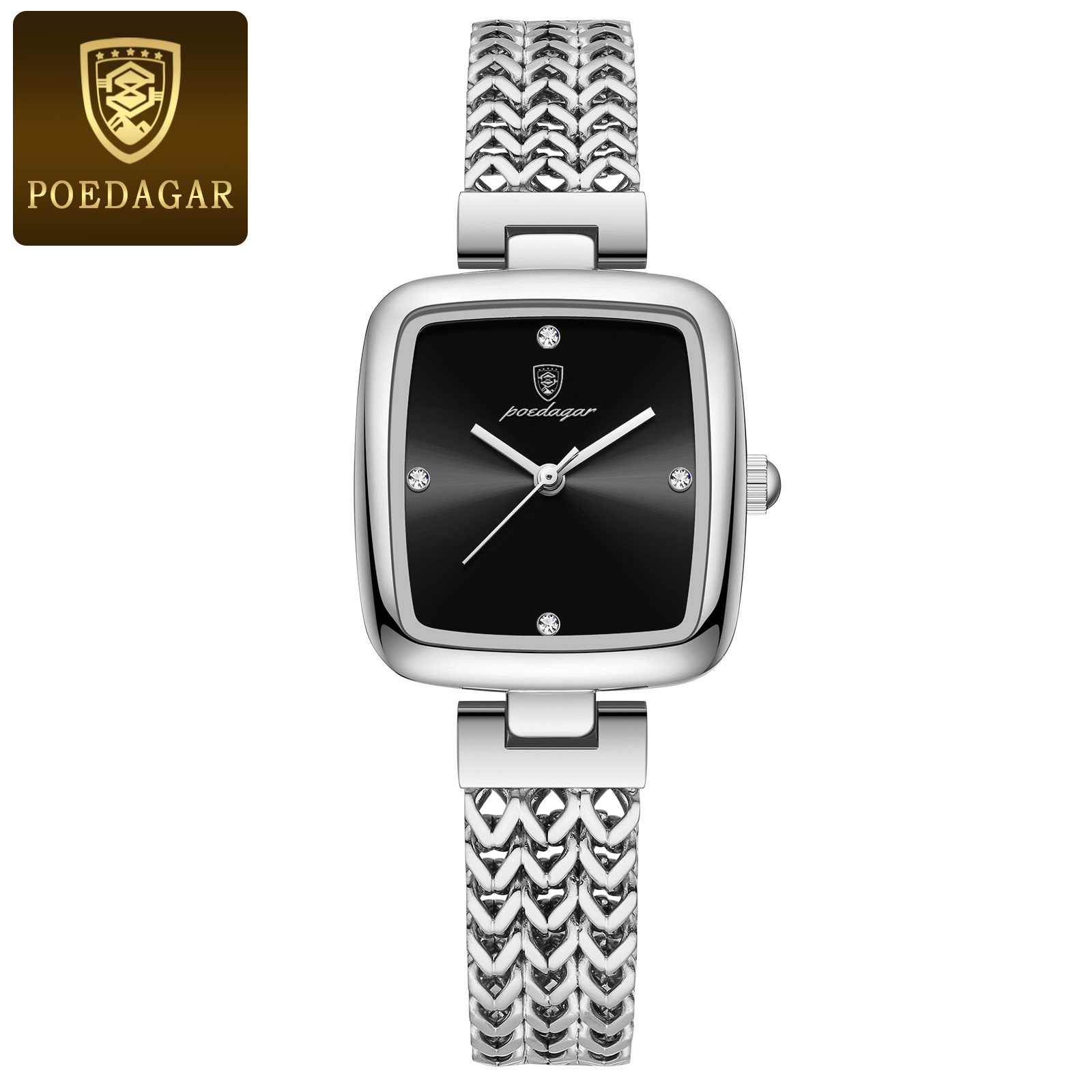 Luxury Square Stainless Steel Quartz Watch for Women Elegant Waterproof Wristwatch