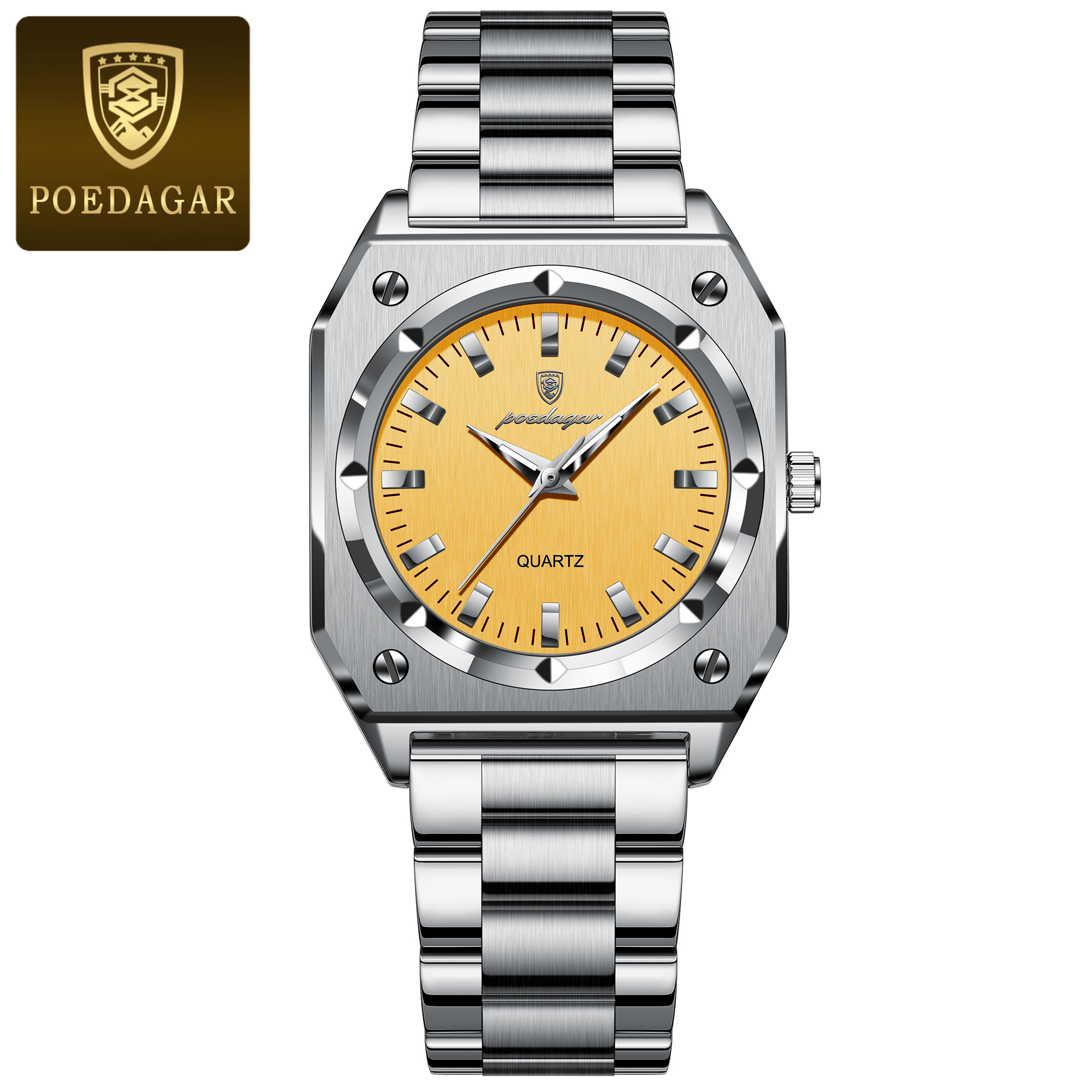 Luxury Womens Waterproof Stainless Steel Quartz Watch with Luminous Dial