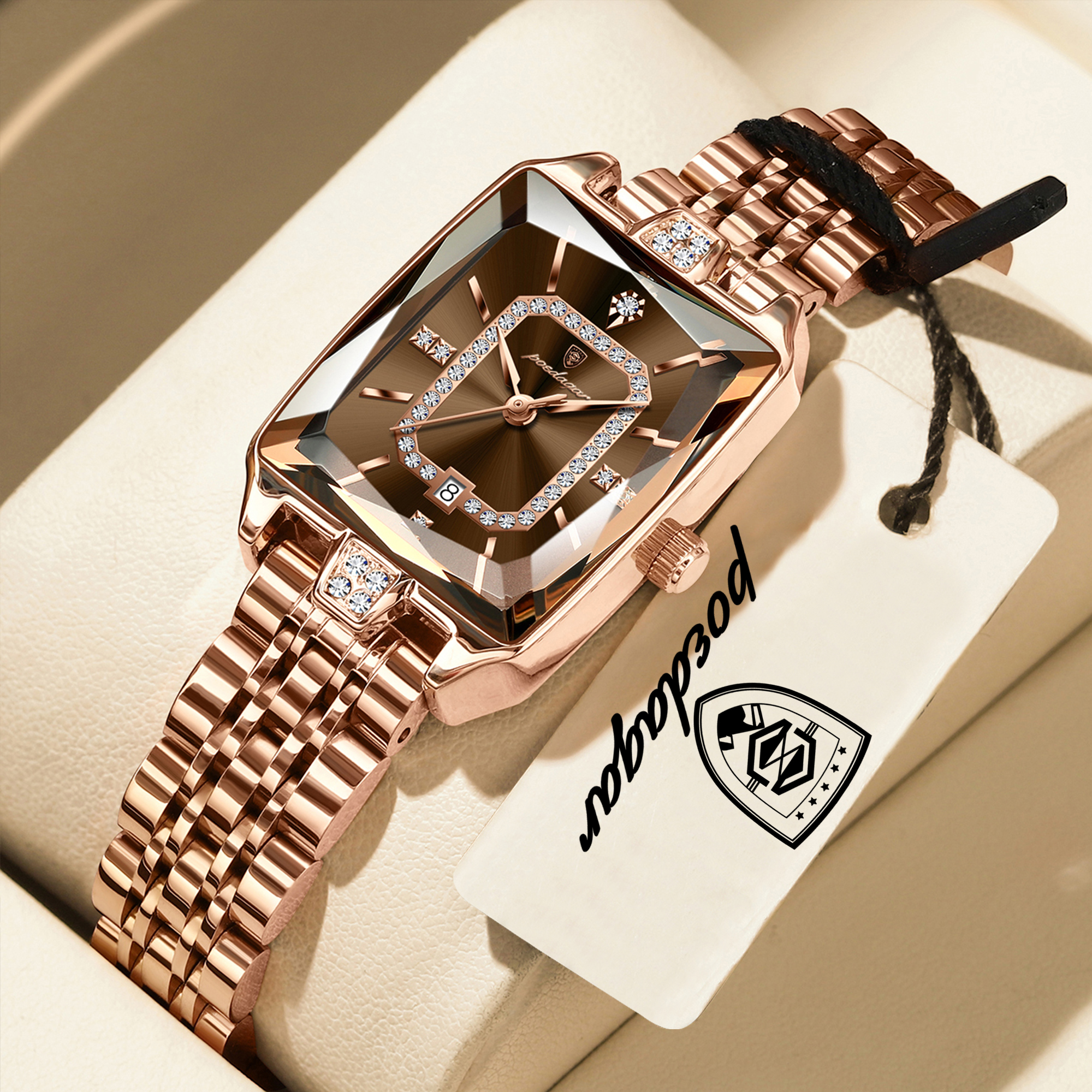 Luxury Rose Gold Stainless Steel Women Watch Waterproof Date Quartz Ladies Wristwatch