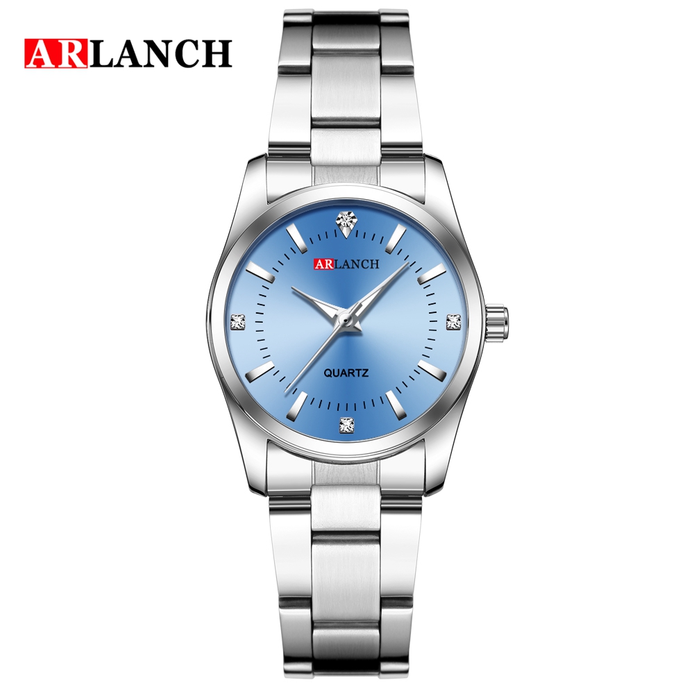 Luxury Womens Pink Rhinestone Stainless Steel Minimalist Watch