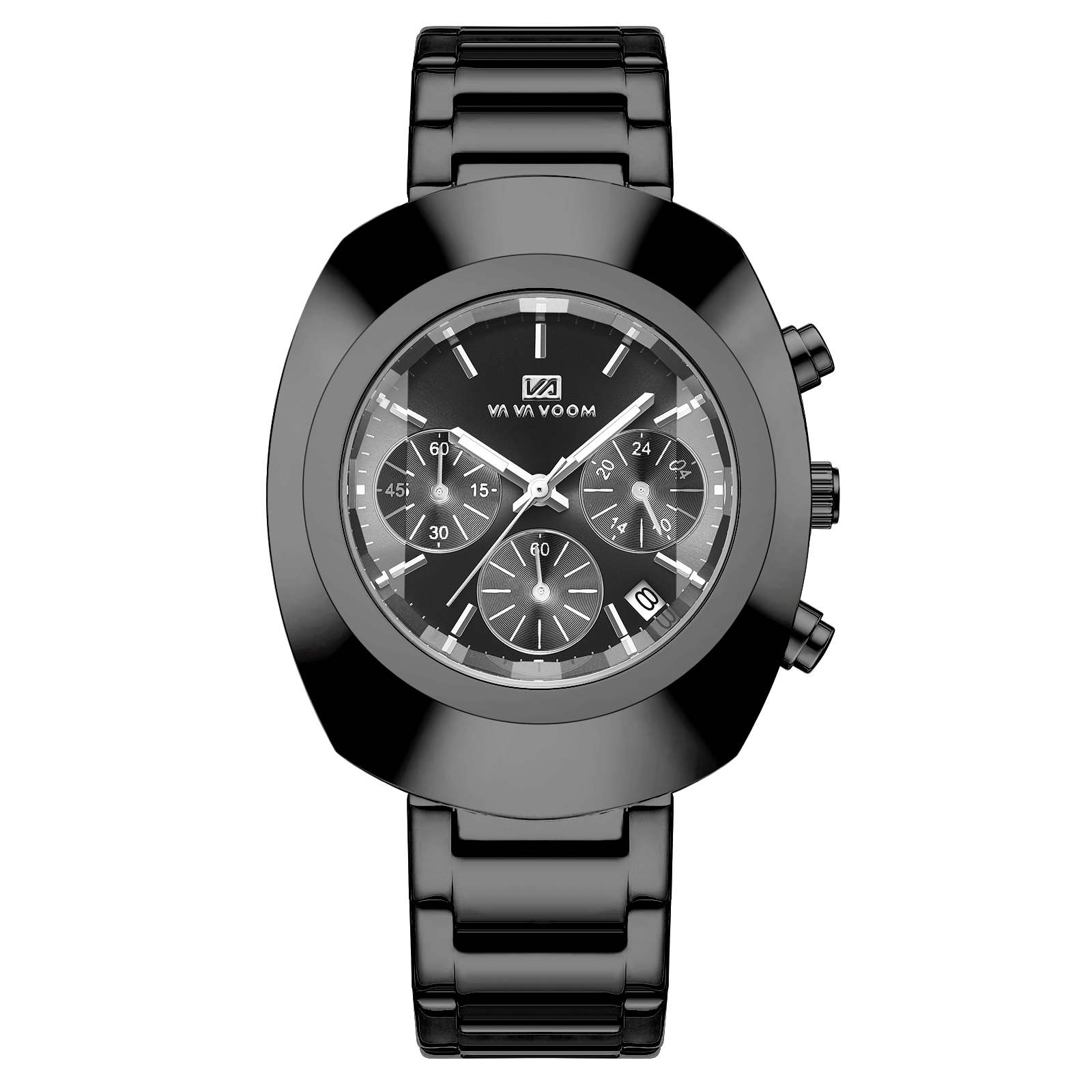 Men Stainless Steel Sports Watch with Oval Dial Multifunctional Running Style