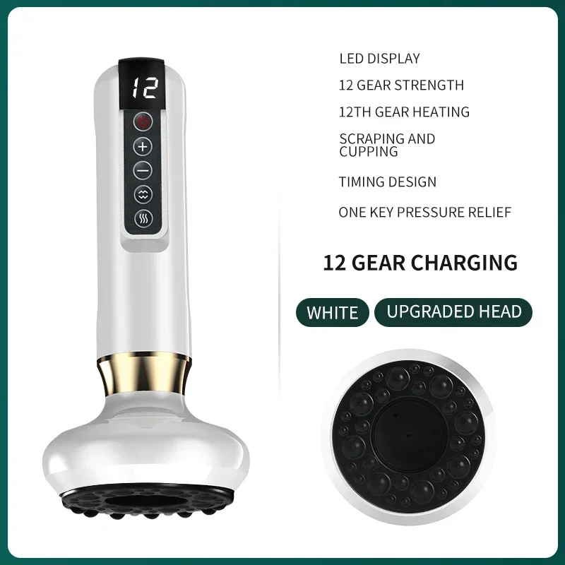 Electric Gua Sha Vacuum Cupping Massager with Infrared Heat for Full Body Relaxation