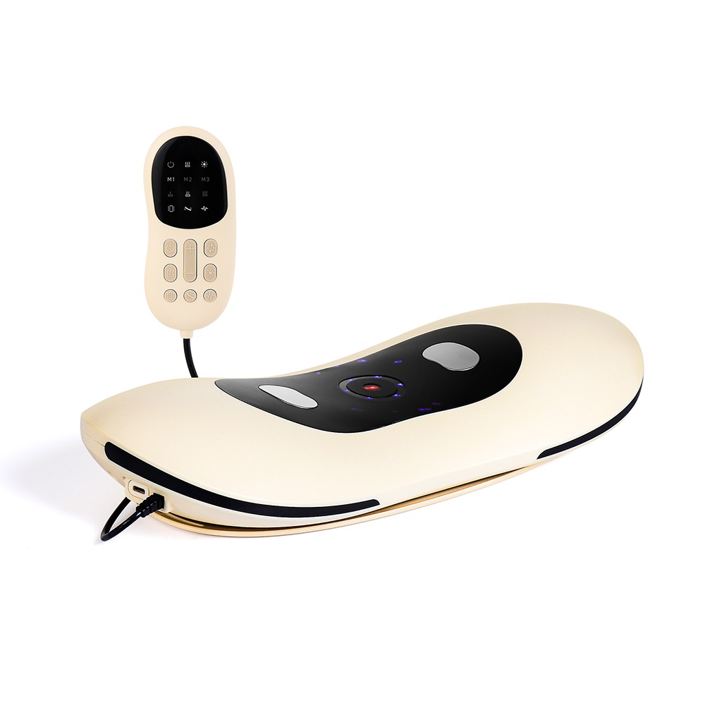 Electric Lumbar Traction Massager with Vibration Heat and Adjustable Back Support