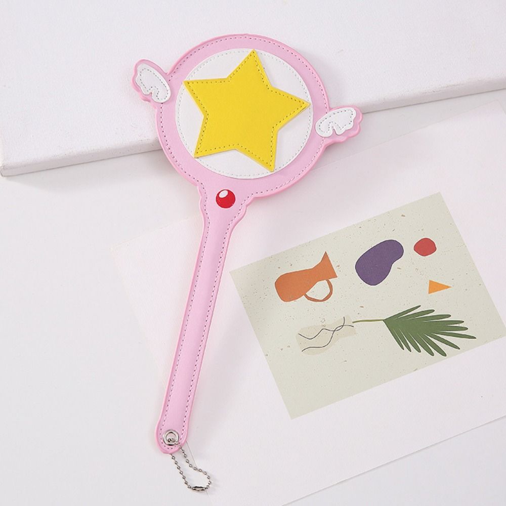 Cute Anime Magic Wand Card Holder with Wings for Bus Pass ID Cards and Cosplay