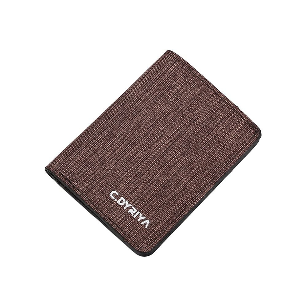 Compact Canvas Wallet with Zipper Coin Pocket and Multi Pocket Card Holder